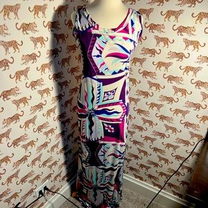 Emilio Pucci Multicolor Geometric Maxi Dress